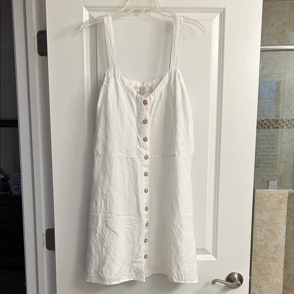 Loft White Button-Down Sundress